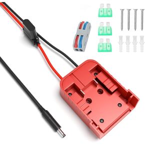 Starlink Mini DC Power Cable for Milwaukee Battery,Starlink Mini Power Kit Compatible with Milwaukee Battery Adapter-Equipped with Power Cord&3 Fuses