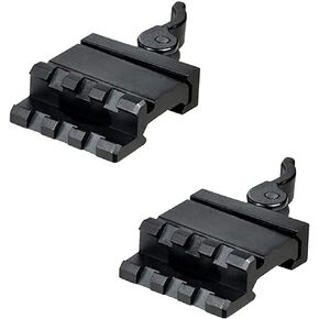 360 Tactical Quick Detachable Base Mount with Lever Lock System Easy Removal Metal Black Accessories Single Rail 3-Slot Angle 45 Degree Off-Set Mount