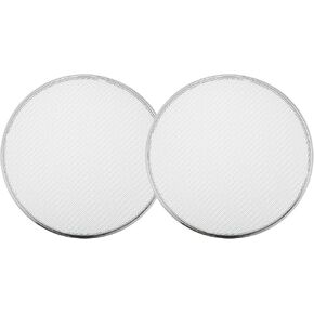ACROPIX Universal 6" Car Speaker Grills Cover Mesh Round 6 Inch Audio Speaker Subwoofer Guard Protector Case Iron Plating Silver Tone White - Pack of 2