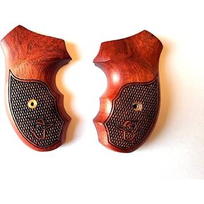BMPL Deluxe Hardwood New Taurus Model 85 856 M M85 M856 .38 Special 2'' 2 inch Grips Hard Wood Laser Checkered Finger Groove Handmade Handcraft