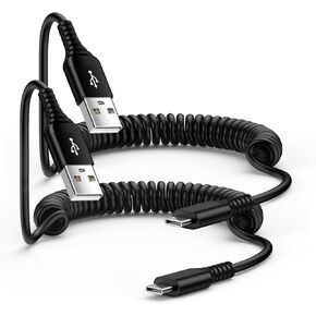 USB C Coiled Auto Charger Cable for Car for iPhone 16 Pro Max/16 Pro/16 Plus/15 Pro Max, 6FT Android Fast Charging Cord for Samsung Galaxy A16 A06 A25 A35 A15 A55 A54 A14 A53 A23 A13 S24 S23 S22 S21