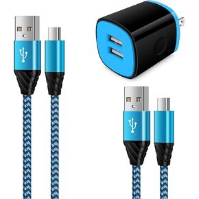 Android Phone Charger Fast Charging for Samsung Galaxy A05S S23 A23 A54 A14 A53 A13 A03S S22 S21 S20 A32 A12 A11, Moto Edge 5G UW/G Play/G Power/G Stylus, Android USB C Charger Cable Cord+Wall Charger