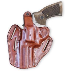 Premium Leather Three Slot OWB Pancake Holster with Thumb Break Fits, Rugerr GP-100 357 Magnum 4.20" Barrel (Please Choose Your Hand Draw) Brown Color