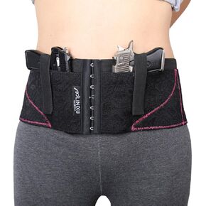 Women's Concealed Carry Holster Hip Hugger Classic Lace Black/red