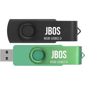 JBOS 16GB USB Flash Drive 2 Pack USB 2.0 Thumb Drive Super High Speed USB Stick 16 GB USB Memory Stick USB Drive for Date Storage and Sharing (2 Pcs, Black Green)