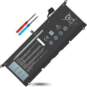 52WH DXGH8 Laptop Battery Compatible with Dell XPS 13 7390 9370 9380 2019 Inspiron 13 7390 2-in-1 7391 2-in-1 5390 N5390 14 7490 Latitude 3301 E3301 E3311 H754V 0V48RM V48RM HK6N5 P113G001 7.6V 4-Cell