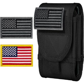 حافظة هاتف ذات سعة مزدوجة من IronSeals، حقيبة حزام مولي تكتيكية مع رقعتي علم لهاتف iPhone 15ProMax/15Pro/14 Plus/14 Pro Max/13 Pro Max/12ProMax، Samsung S23Ultra، حجم كبير وصلابة إضافية in Kuwait