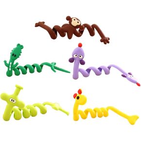 Uonlytech 5 Pcs Cable Organizer Wire Organizer Cable Cord Management for Earphone Cable Cord Cover Animal Shaped Cable Phone Headset for Cell Phone Headset Winders Ties Cartoon