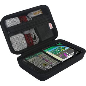 BOVKE GPS Case Compatible with 6"-7" Inch GPS Navigation Garmin DriveSmart 76/65/61, dezl OTR700/610, RV 780 Tomtom Go, Drive 61/60, Garmin Catalyst, Extra Pocket for Car Power Cables and More, Black