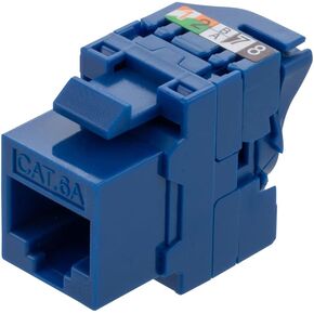 NavePoint CAT6A Unshielded Toolless Keystone Jack 25 Pack, Blue