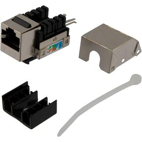 NavePoint 90 Degree CAT6 Keystone Jack, RJ45 Female, 10 Pack, FTP Shielded
