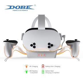 Dobe - Charging Kit Designed for Quest2, Quest3, Quest3S VR Headset, Supports 5V 3A Fast Charging, Equipped with Two 2000MA Capacity Rechargeable Batteries, TY-3867
