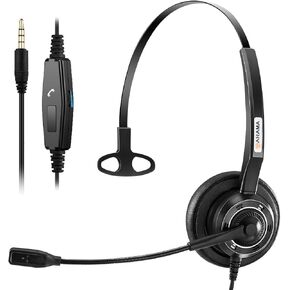 Arama Cell Phone Headset with Microphone Noise Cancelling 3.5mm Headset for iPhone,Android,BlackBerry Mobile Phone and iPad Tablets (A200MP)