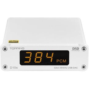 Topping D10s USB Digital to Analog Converters, XU208 ES9038Q2M HiFi USB DAC, DSD256 32Bit/384kHz USB to Coaxial Optical R/L RCA Audio Converter, Mini Desktop Signal Converters for PC/Phone (Black)