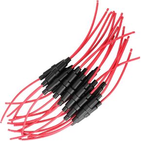 5pcs 5x20mm AGC Fuse Holder Inline Screw Type with 16 AWG Wire + 150pcs 5x20mm Fast-Blow Glass Fuses Quick Blow Car Glass Tube Fuses Assorted Kit