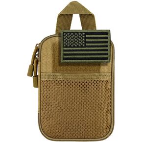 bvya Tactical Molle EDC Utility Tool Pouch Compact Pocket Organizer Pouch with Flag Patch