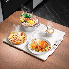 Electric Hot Plate Food Warming Mat, Metal Foldable and Portable Heating Warmers Tray for Kitchen,Parties, Buffet, Restaurant, Family dinner,Countertop