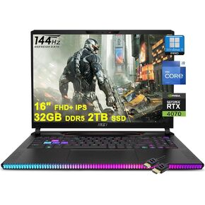 MSI Raider GE68HX Gaming Laptop | 16" FHD+ IPS 144Hz | Intel 24-core i9-14900HX | 64GB DDR5 2TB SSD | GeForce RTX 4070 | RGB Backlit Thunderbolt4 Dynaudio FHD IR Privacy Camera Win11Pro + HDMI Cable