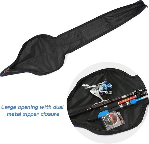 Portable Fishing Rod Case, 63'' Fishing Pole Bag Portable Fishing Rod Case Folding Fishing Pole Holder Large Capacity Rod Tackle Organizer Storage Bag Softcase in Saudi Arabia