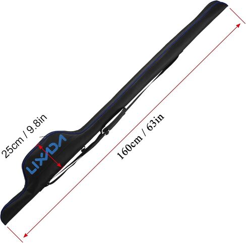 Portable Fishing Rod Case, 63'' Fishing Pole Bag Portable Fishing Rod Case Folding Fishing Pole Holder Large Capacity Rod Tackle Organizer Storage Bag Softcase in Saudi Arabia