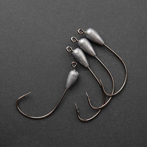 Tube Jig Heads for Bass Fishing 1/8 3/16 1/4 3/8oz with 3/0 4/0 Hooks (15 PCs) in Saudi Arabia