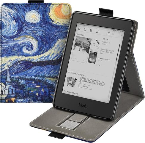 حافظة DTangLsm لجهاز Kindle Paperwhite 6.8 بوصة الجيل الحادي عشر 2021 Kindle Paperwhite Signature Edition (M2L3EK/M2L4EK)، حافظة نحيفة من جلد البولي يوريثان، غطاء خفيف الوزن مع حزام يد، زهر اللوز in Kuwait