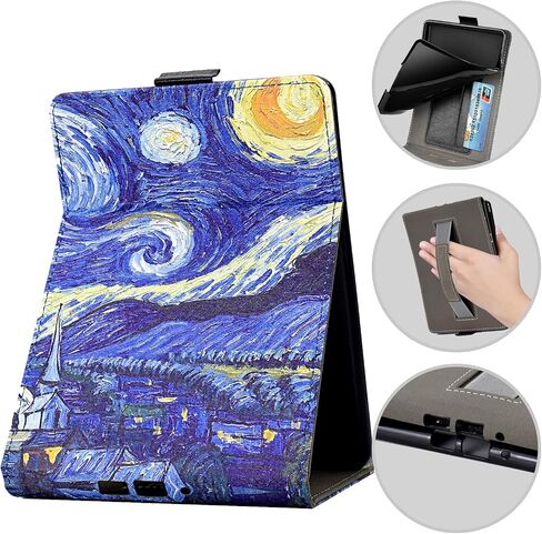 حافظة DTangLsm لجهاز Kindle Paperwhite 6.8 بوصة الجيل الحادي عشر 2021 Kindle Paperwhite Signature Edition (M2L3EK/M2L4EK)، حافظة نحيفة من جلد البولي يوريثان، غطاء خفيف الوزن مع حزام يد، زهر اللوز in Kuwait