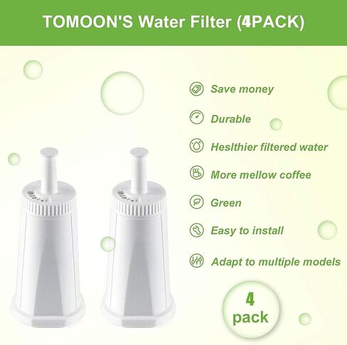 4pcs Water Filter for Breville Espresso Machine -Breville Barista Touch, Oracle Touch, Barista Pro,Claro Swiss Bes880, Bes878, Bes870, Bes876, Bes920xl-Compare to #BES008WHT0NUC1 by TOMOON in Saudi Arabia
