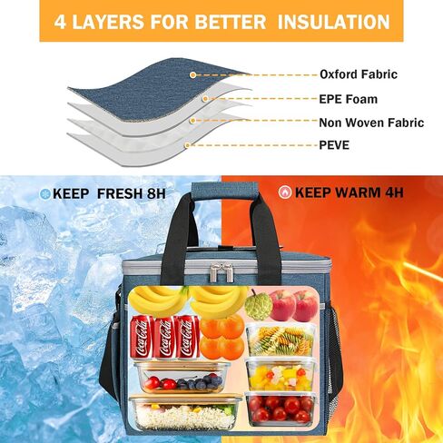 Collapsible Soft Cooler Bag,50 Cans Insulated Lunch Bag,Beach Cooler, Ice Chest,Large Leakproof Camping Cooler,Portable Travel Cooler for Grocery Shopping Picnics Work Meals in Saudi Arabia