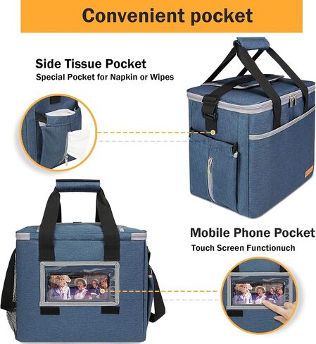 Collapsible Soft Cooler Bag,50 Cans Insulated Lunch Bag,Beach Cooler, Ice Chest,Large Leakproof Camping Cooler,Portable Travel Cooler for Grocery Shopping Picnics Work Meals in Saudi Arabia