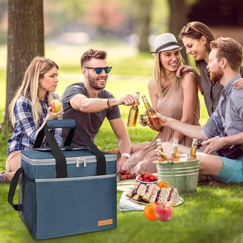 Collapsible Soft Cooler Bag,50 Cans Insulated Lunch Bag,Beach Cooler, Ice Chest,Large Leakproof Camping Cooler,Portable Travel Cooler for Grocery Shopping Picnics Work Meals in Saudi Arabia