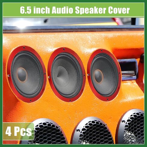 Motoforti Universal 6.5" Car Speaker Grills Cover Mesh Round 6.5 Inch Audio Speaker Subwoofer Guard Protector Case with Mounting Screws Iron Red - Pack of 4 Long-lasting in Saudi Arabia
