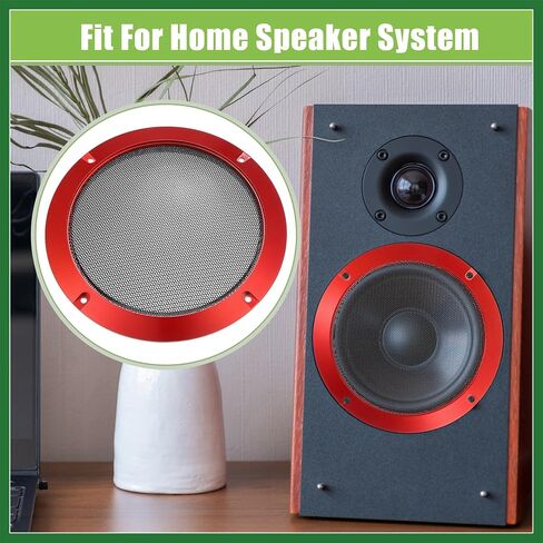Motoforti Universal 6.5" Car Speaker Grills Cover Mesh Round 6.5 Inch Audio Speaker Subwoofer Guard Protector Case with Mounting Screws Iron Red - Pack of 4 Long-lasting in Saudi Arabia