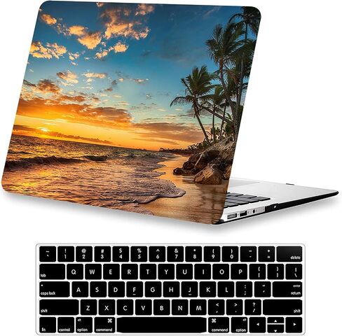 KEROM متوافق مع جراب Crocodile MacBook Pro 13 بوصة 2024-2016 M2 M1 A2338 A2289 A2251 A2159 A1989 A1706 A1708، جراب صلب من جلد البولي يوريثان بطباعة تمساح وغطاء لوحة مفاتيح، به فتحة شعار، أسود in Kuwait
