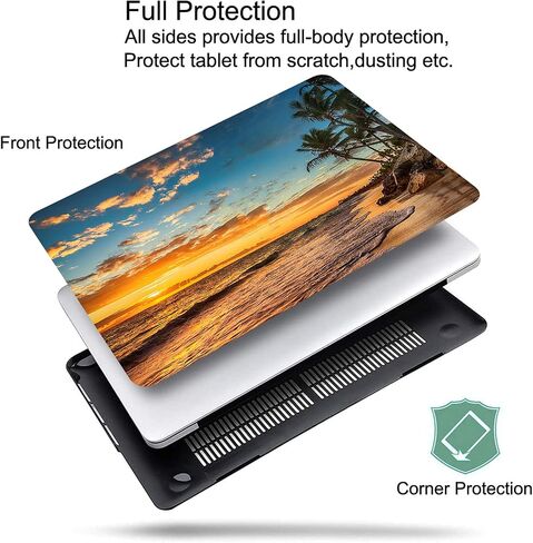 KEROM متوافق مع جراب Crocodile MacBook Pro 13 بوصة 2024-2016 M2 M1 A2338 A2289 A2251 A2159 A1989 A1706 A1708، جراب صلب من جلد البولي يوريثان بطباعة تمساح وغطاء لوحة مفاتيح، به فتحة شعار، أسود in Kuwait