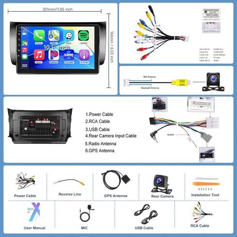 2+64G for Nissan Sentra 2013-2017 Car Radio with Wireless Carplay/Android Auto,Android Car Stereo 10.1 Inch Touch Screen GPS Navi WiFi Bluetooth FM/RDS Mirror Link SWC Backup Camera for Sentra Radio in Saudi Arabia