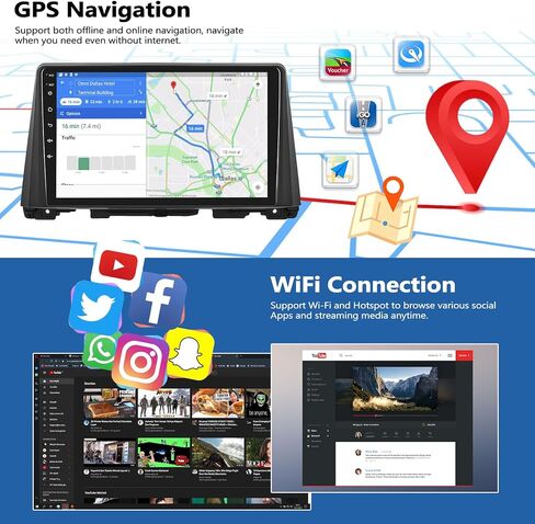 CAMECHO 2G 64G Car Stereo Radio for KIA Optima K5 2016 2017 2018 with CarPlay Android Auto 10" Touch Screen Head Unit Android 11 Car Radio with GPS Navigation Bluetooth WiFi Mirror Link Backup Camera in Saudi Arabia