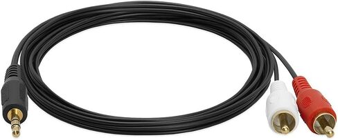 Cmple - 3.5mm to RCA Cable 12ft RCA to AUX Cord Adapter 2 RCA Y Splitter Stereo Audio Auxiliary Cord 1/8 to RCA Male to Male for Speakers, Headphones, Home Audio System, Home Theater in Saudi Arabia