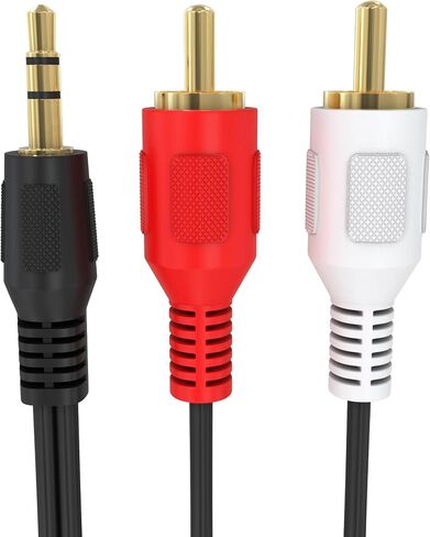 Cmple - 3.5mm to RCA Cable 12ft RCA to AUX Cord Adapter 2 RCA Y Splitter Stereo Audio Auxiliary Cord 1/8 to RCA Male to Male for Speakers, Headphones, Home Audio System, Home Theater in Saudi Arabia