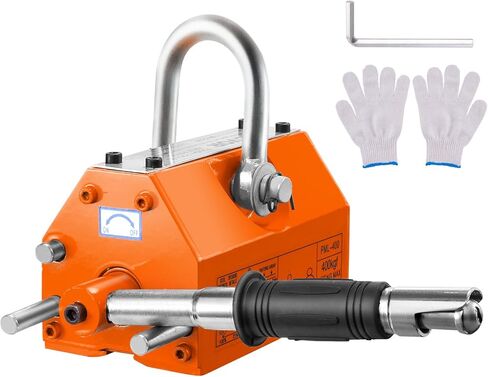 رافع مغناطيسي VEVOR، سعة سحب 2200 رطل/1000 كجم، عامل أمان 2.5، النيوديميوم والفولاذ، مغناطيس رفع مع إطلاق، مغناطيس رفع دائم، مغناطيس عالي التحمل للرافعة، رافعة متجر، كتلة، لوح in Kuwait