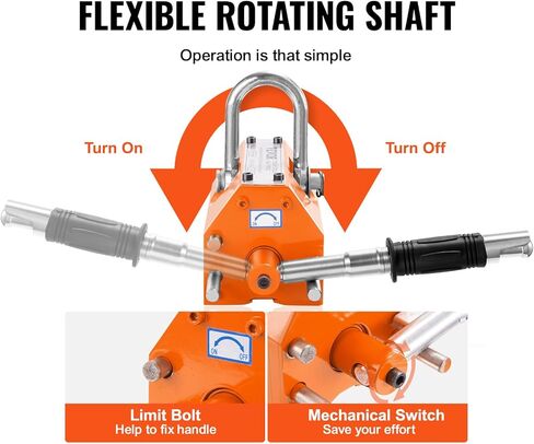 رافع مغناطيسي VEVOR، سعة سحب 2200 رطل/1000 كجم، عامل أمان 2.5، النيوديميوم والفولاذ، مغناطيس رفع مع إطلاق، مغناطيس رفع دائم، مغناطيس عالي التحمل للرافعة، رافعة متجر، كتلة، لوح in Kuwait