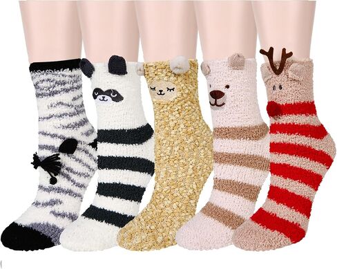 Benefeet Sox Womens Fuzzy Socks Cute Animal Fluffy Soft Socks Funny Plush Cozy Socks Warm Winter Sleep Socks Christmas Gifts in Saudi Arabia
