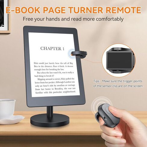 أداة تحويل الصفحات بحلقة الإصبع لجهاز Kindle Paperwhite، جهاز التحكم عن بعد لقارئات Kindle Paperwhite Kobo لأجهزة iPad اللوحية وقراءة الروايات وملحقات قراءة الكتب الإلكترونية لـ Kindle، وردي in Kuwait
