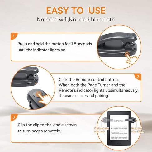 أداة تحويل الصفحات بحلقة الإصبع لجهاز Kindle Paperwhite، جهاز التحكم عن بعد لقارئات Kindle Paperwhite Kobo لأجهزة iPad اللوحية وقراءة الروايات وملحقات قراءة الكتب الإلكترونية لـ Kindle، وردي in Kuwait