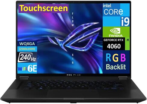 ASUS ROG Flow X16 2-in-1 Laptop 16.0" Touchscreen WQXGA Display (Intel i9-13900H, 64GB DDR5, 8TB PCIe SSD, RGB KB, Thunderbolt 4, WiFi 6E, Webcam, Bluetooth 5.3, Win 11 Pro) w/DKZ USB Port Expander in Saudi Arabia