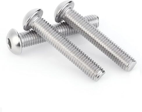M4-0.7x25mm برغي غطاء مقبس رأس الزر، مسامير M4 25 مم متري، مسامير محرك سداسية ألين، ستانلس ستيل، خيط كامل، لمسة نهائية لامعة، خيط خشن، 50 قطعة in Saudi Arabia