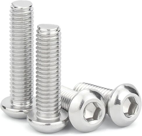 M4-0.7x25mm برغي غطاء مقبس رأس الزر، مسامير M4 25 مم متري، مسامير محرك سداسية ألين، ستانلس ستيل، خيط كامل، لمسة نهائية لامعة، خيط خشن، 50 قطعة in Saudi Arabia