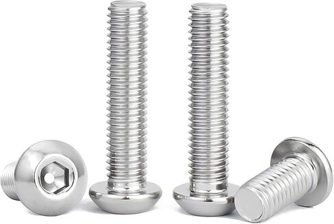 M4-0.7x10mm Button Head Socket Cap Screw,M4 8mm Screws Metric,Allen Hex Drive Bolts,Stainless Steel,Full Thread,Bright Finish,Coarse Thread, 100Pcs in Kuwait