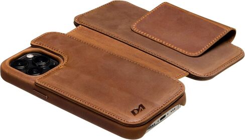 Classic V5 Leather Wallet Case with Detachable Magnetic Phone Case Compatible with iPhone 15 Pro Max | Compatible with MagSafe and All Wireless Charging Accessories (Brown, 15 Pro Max) in Saudi Arabia