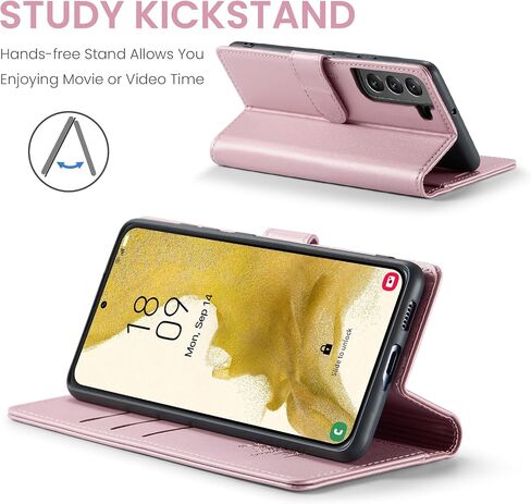 for Samsung Galaxy S22 Wallet Case with RFID Blocking Credit Card Holder, PU Leather Folio Flip Kickstand Protective Shockproof Cover for Women Men (Purple) in Kuwait